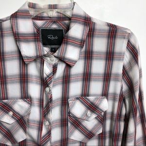 Rails Plaid Button Front Shirt 100% Rayon
